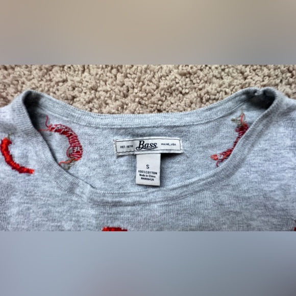 Bass Gray Long Sleeve Kids Tee with Red Accents - Picture 3 of 4